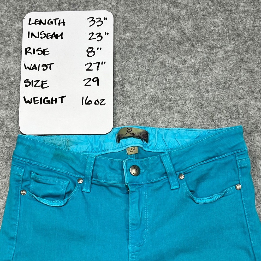Paige Transcend Skyline Ankle‎ Skinny Jeans Teal Women's Size 29 - Picture 7 of 7